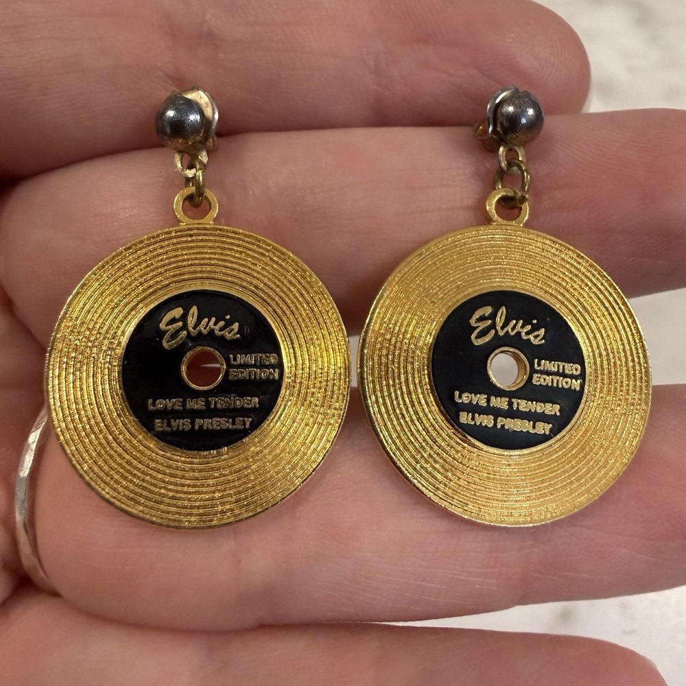 Vintage Elvis Presley Love Me Tender Record Earrings Pierced Post EPE Taiwan